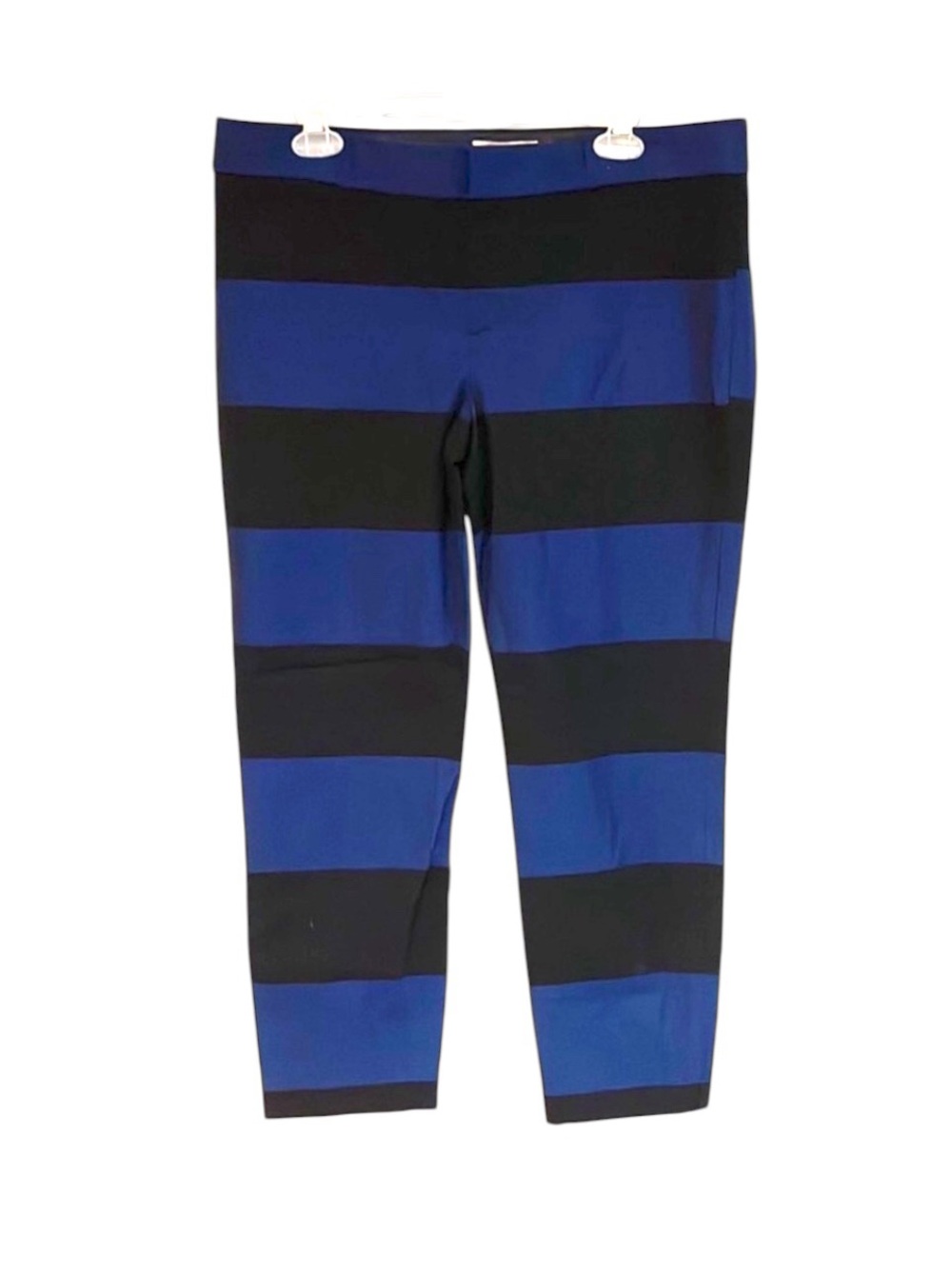 NWT Banana Republic Sloan Striped Pants 12S Trouser Blue Black Slim Ankle Emo